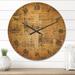 Designart 'Antique face on Parchment' Rustic Wood Wall Clock