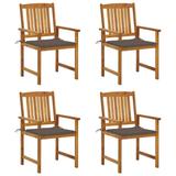 vidaXL Patio Chairs Outdoor Patio Dining Chair with Cushions Solid Wood Acacia