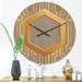 Designart 'Vintage Gold and Grey design' Shabby Chic Wood Wall Clock