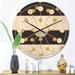 Designart 'Gold Polka Dot Pattern I' Mid-Century Modern Wood Wall Clock