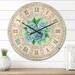 Designart 'Blue Roses Shabby Chic Vintage' Modern Wood Wall Clock