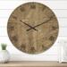 Designart 'Antique Old Paper Style' Farmhouse Wood Wall Clock