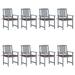 vidaXL Patio Chairs with Cushions 8 pcs Solid Acacia Wood Gray - 24" x 22.4" x 36.2"