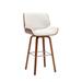 Porthos Home Ori Swivel Counter Stool, PU Leather, Wooden Legs with Footrest