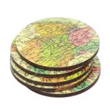 Novica Handmade Countries Of The World Wood Coasters (Set Of 5) - 0.2" H x 3.9" D