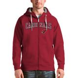 Men's Antigua Cardinal Arizona Cardinals Wordmark Victory Full-Zip Hoodie