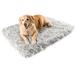 Gray PupRug Faux Fur Orthopedic Dog Bed, 40" L X 30" W, Small/Medium