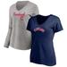 Women's Fanatics Branded Navy/Heathered Gray Cleveland Indians Team V-Neck T-Shirt Combo Set