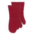 All-Clad Extra Long Silicone Oven Mitts Heat Resistant 500 Degrees, 2 Pack, 14"x7" Chili, Kitchen Textiles