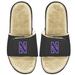 Men's ISlide Black/Tan Northwestern Wildcats Faux Fur Slide Sandals