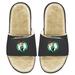 Men's ISlide Black/Tan Boston Celtics Faux Fur Slide Sandals