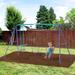 Outsunny Outdoor Swing Set for Backyard with 2-Person Swing and 2 Swings, Playground Equipment Outdoor Playset