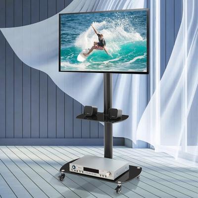 2 Tier Tempered Glass Metal Frame Tv Stand for Multiple Media Devices