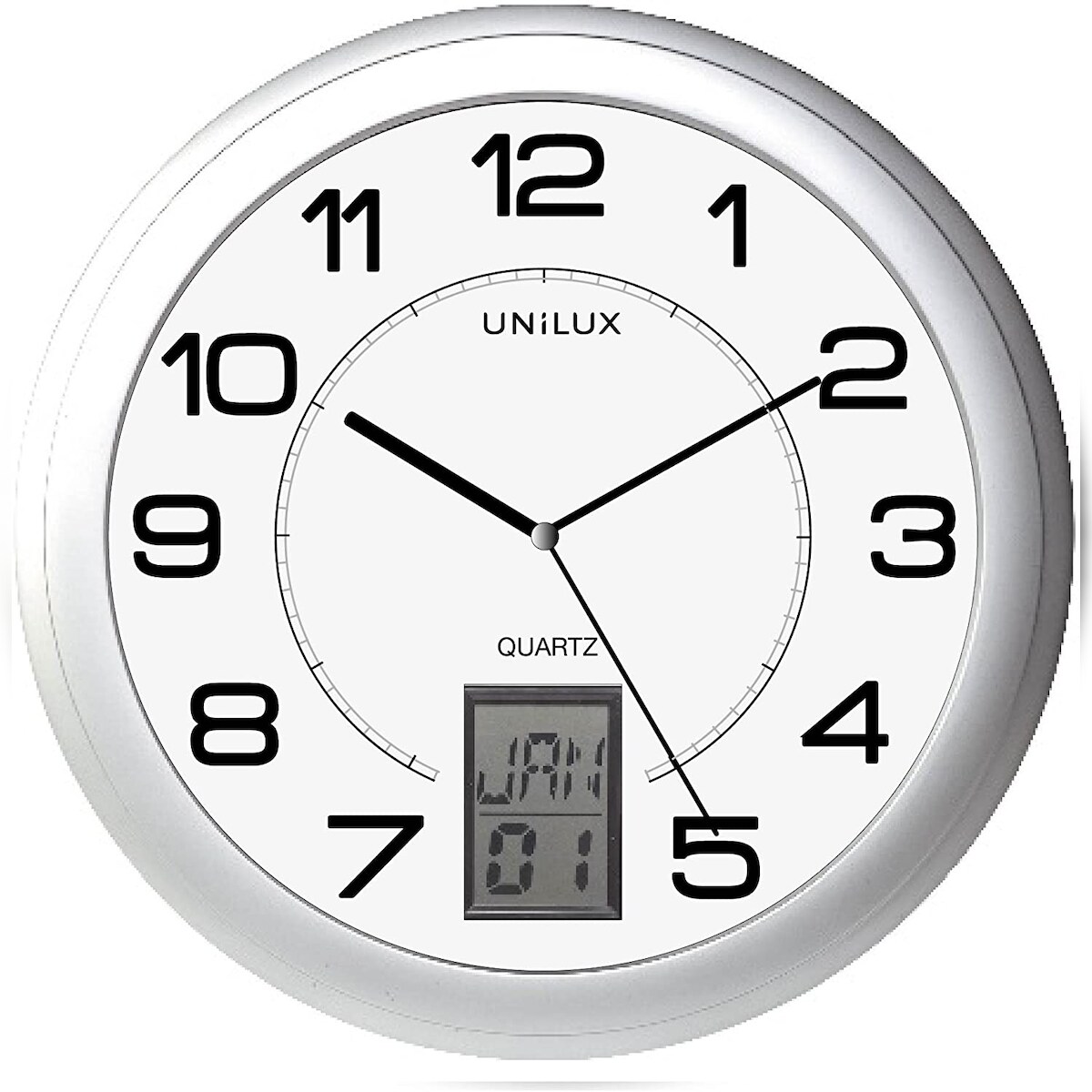 UNiLUX Wanduhr / Quarzuhr "INSTINCT", Durchm.: 305mm, silber Image