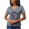 Women's League Collegiate Wear Heathered Gray Liberty Flames Wordmark Intramural Boyfriend V-Neck T-Shirt