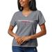 Women's League Collegiate Wear Heathered Gray Washington State Cougars Script Intramural Boyfriend V-Neck T-Shirt