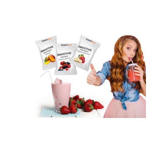 Protein-Smoothies: 7x Erdbeere-Himbeere und 7x Erdbeere-Banane / 14 Tage
