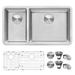 Ruvati 32-inch Undermount Kitchen Sink 30/70 Double Bowl 16 Gauge Stainless Steel - RVM5307 - 8' x 11'