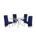 Best Quality Furniture 5-piece Smooth Back w/ Glass Table Dining Set