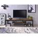 Industrial Style Rectangular TV Stand with 1 Shelf Media Open Compartment, TVs Up to 50", Weathered Oak & Black