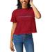 Women's League Collegiate Wear Red SMU Mustangs Script Clothesline Cropped T-Shirt