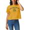 Women's League Collegiate Wear Gold William & Mary Tribe Wordmark Clothesline Cropped T-Shirt