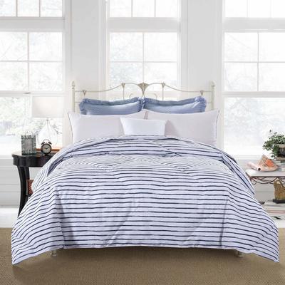 Soft Cover Nano Feather Comforter by St. James Home in White Navy Stripe (Size FL/QUE)
