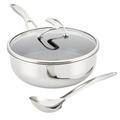 Circulon Clad Stainless Steel Chef Pan & Utensils w/ Hybrid SteelShield, 3 Piece, Silver Stainless Steel in Gray | 10.12 W in | Wayfair 30017