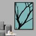 EVA105-IDEA4WALL Framed Canvas Print Wall Art Tree Silhouette On Teal Background Floral Plants Illustrations Modern Art Chic Colorful Ultra For Living Canvas | Wayfair