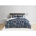 Wade Logan Georgio Off White/Blue/Navy Microfiber 7 Piece Comforter Set Polyester/Polyfill/Microfiber in Blue/Navy/Pink | Full Comforter | Wayfair