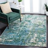 Blue 120 x 0.3 in Indoor Area Rug - 17 Stories Wambaw Abstract Green/Turquoise/Cream Area Rug | 120 W x 0.3 D in | Wayfair