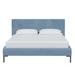 AllModern Rand Velvet Bed Upholstered in Blue/Brown | 37 H x 83 W x 88 D in | Wayfair 370E63E31DD248958CC408AFE2B3721A