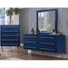 Everly Quinn Deneus 6 - Drawer Dresser & Mirror Set Wood in Blue | 34 H x 61 W x 20 D in | Wayfair 704C7CEC2F8440EA8E2D9E47F5829993