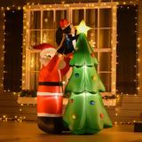 The Holiday Aisle® Christmas Tree, Santa Claus & Penguin Inflatable Polyester | 72 H x 30 W x 48 D in | Wayfair 8340EB4093CE4B2CA6E53CEC72FCF667