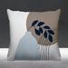 ULLI HOME Corini Abstract Mid-Century Indoor/Outdoor Throw Pillow Polyester/Polyfill blend in Gray/Blue/White | 16 H x 16 W x 4.3 D in | Wayfair