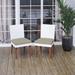 Sand & Stable™ Rocheport Set Of 2 Outdoor Dining Chairs w/ Cushions Wood/Wicker/Rattan in Brown | 33.46 H x 18.5 W x 22.44 D in | Wayfair