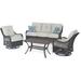 Red Barrel Studio® Saiden 4 Piece Rattan Sofa Seating Group w/ Cushions Metal in Gray | 36.8 H x 74.8 W x 34.3 D in | Outdoor Furniture | Wayfair