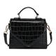 CATMICOO Croc Mini Geldbörsen für Frauen Trendy Kleine Handtaschen, Schwarz, Small