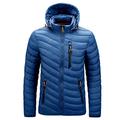 Panegy Men's Winter Outerwear Down Jacket Warm Casual Lightweight Puffer Jacket with Hood Blue D Size L