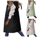 waterproof gilet women uk puffer jackets women cotton parka plus size shacket ladies black puffer jacket womens gilet with hood (Coats A16-Beige,3XL)