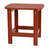 Charlestown All-Weather Poly Resin Wood Adirondack Side Table in Red [JJ-T14001-RED-GG] - Flash Furniture JJ-T14001-RED-GG