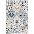 Blue/Gray 27 x 0.43 in Indoor Area Rug - World Menagerie Taumsauk Oriental Hand Tufted Wool Gray/Ivory/Blue Area Rug Wool | 27 W x 0.43 D in | Wayfair