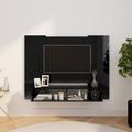 vidaXL Mobile Porta TV a Muro Nero Lucido 120x23,5x90cm Truciolato