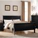 Louis Philippe III Wood Full Bed Sleigh Bed with Headboard and Footboard in Black