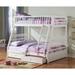 Jason Convertible Wood Bunk Bed (Twin over Full) in Espresso with 2 Drawers and Guardrails