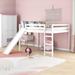 Solid Wood Loft Bed with Slide-77.4"L x 57.2"W
