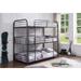 Cairo Twin over Twin over Twin Metal Bunk Bed with Guardrails and Ladder - Triple Twin Bunk Bed in Gunmetal