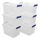 Sandmovie 12 L Plastic Storage Boxes with Lids and Handles, Clear Storage Containers, 6 Packs