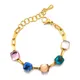 Bracelet en acier inoxydable de style bonbon en cristal multicolore pour femme bracelets de