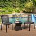 Mansfield Outdoor 3-Piece Square Wicker Chat Set by Christopher Knight Home